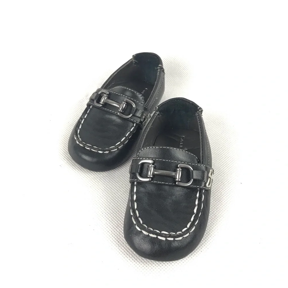 Cole Haan Mini Bit Size 4 Black Baby Boy Dress Shoes Formal Christening Preppy